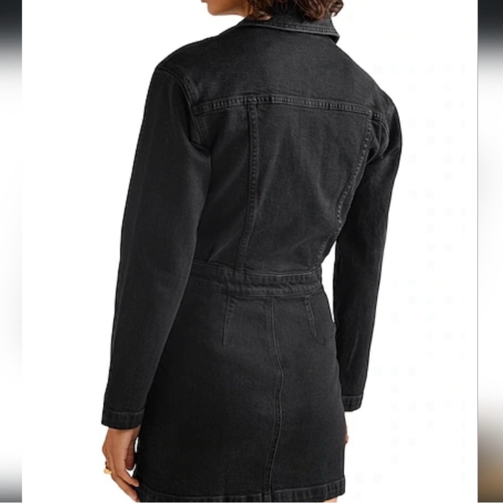 GRLFRND Black Denim Margo Kickstart Zip and Snap long sleeve Dress Size S - Picture 10 of 11
